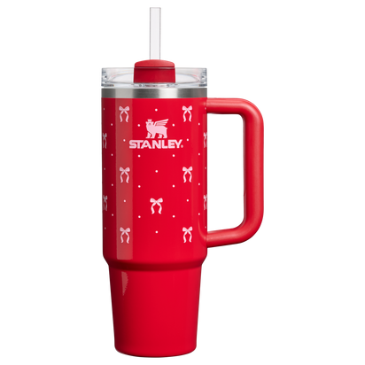 Stanley 1913 Holiday Collection クエンチャー H2.0 フローステート 真空断熱タンブラー 30oz（約0.89L）（Rouge Bows）