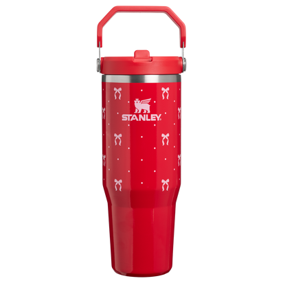 Stanley 1913 Holiday Collection アイスフロー フリップストロー 真空断熱タンブラー 30oz（約0.89L）（Rouge Bows）