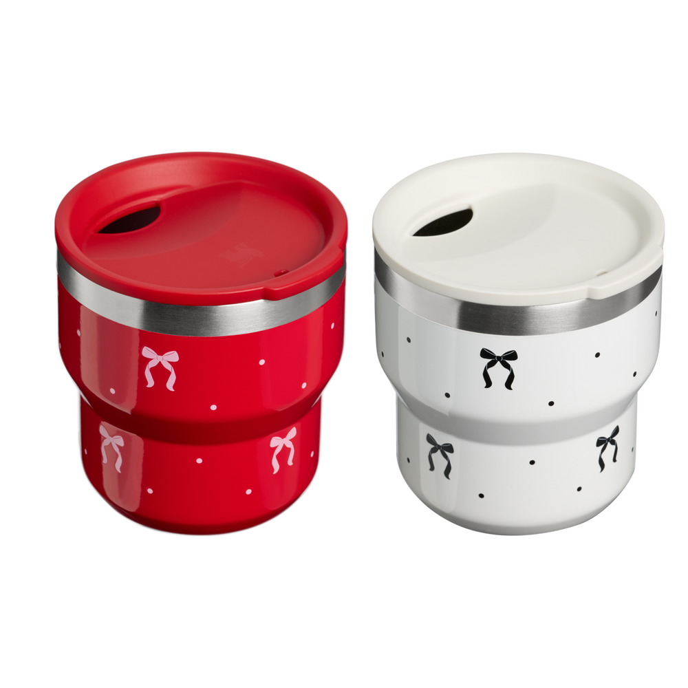 Stanley 1913 Holiday Collection ステイホット スタッキング真空断熱カップセット 10oz（約0.29L）x2（Salt Bows/Rouge Bows） | 画像2