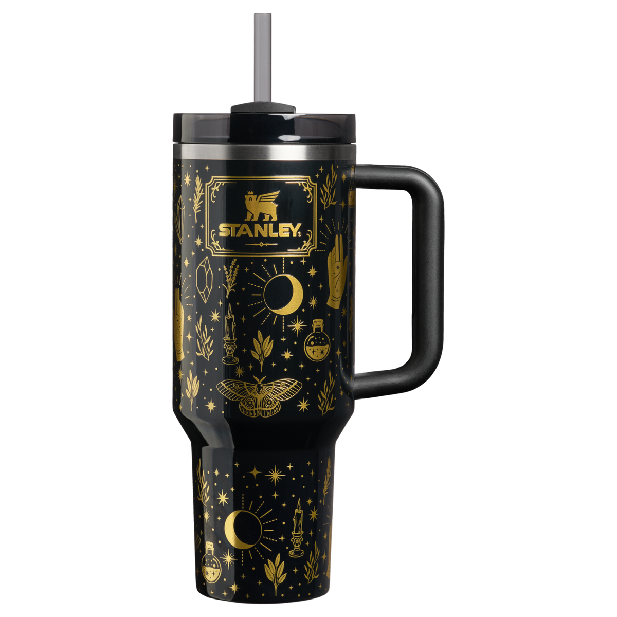 Stanley 1913 Halloween 2026 クエンチャー H2.0 フローステート 真空断熱タンブラー 40 oz（約1.18L） in Black Magic | Front View
