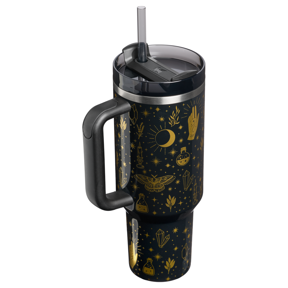 Stanley 1913 Halloween 2026 クエンチャー H2.0 フローステート 真空断熱タンブラー 40 oz（約1.18L） in Black Magic | Back View