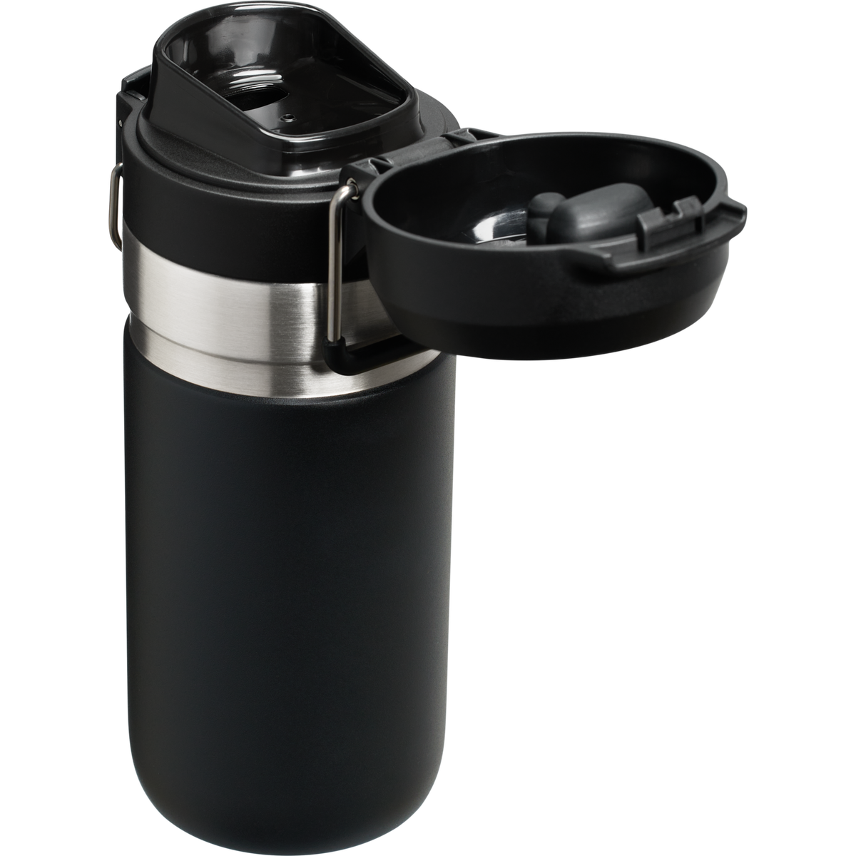 Stanley 1913 クイックフリップ ゴー 真空断熱ボトル 16oz（約0.47L） in Black 2.0 | Back Open View
