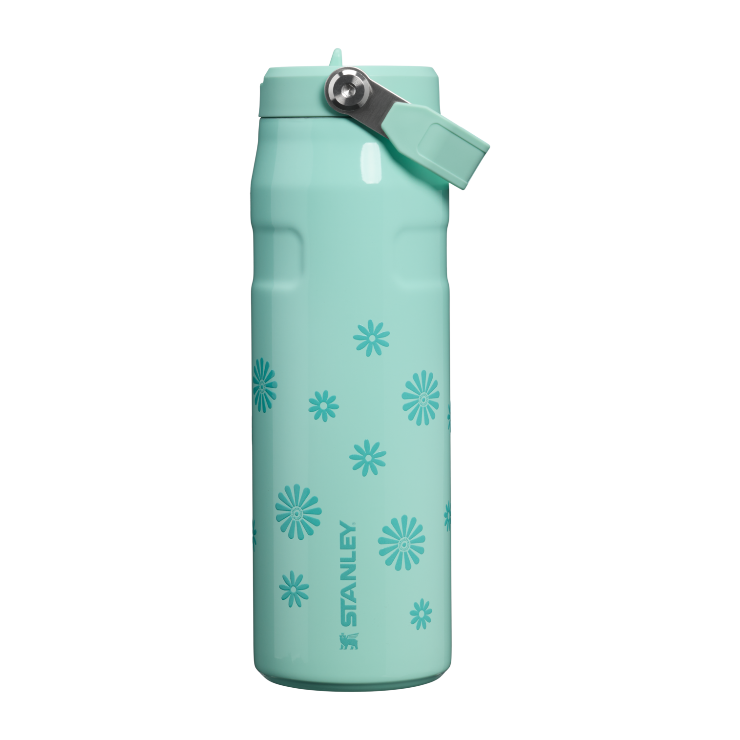 Stanley 1913 Wild and Free Collection アイスフロー フリップストロー2.0 真空断熱ボトル 24 oz（約0.71L） in Teal Daisies