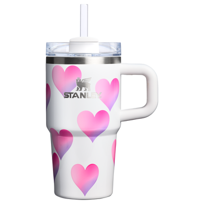 Stanley 1913 クエンチャー H2.0 フローステート 真空断熱タンブラー ハート 20 oz（約0.59L） in Frost Heart Gradient | Front View