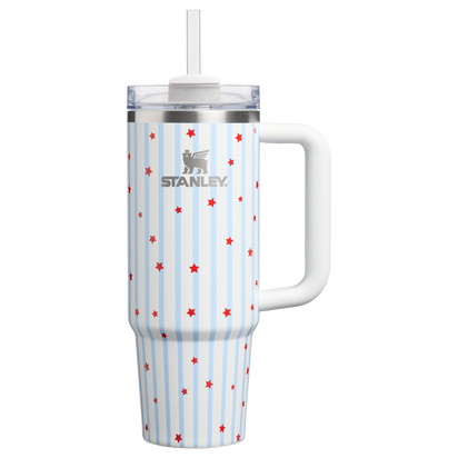 Stanley 1913 Sparkle Collection クエンチャー H2.0 フローステート 真空断熱タンブラー 30 oz（約0.89L） in Blue Starry Stripes | Front View