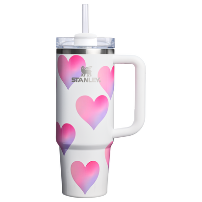 Stanley 1913 クエンチャー H2.0 フローステート 真空断熱タンブラー ハート 30 oz（約0.89L） in Frost Heart Gradient | Front View