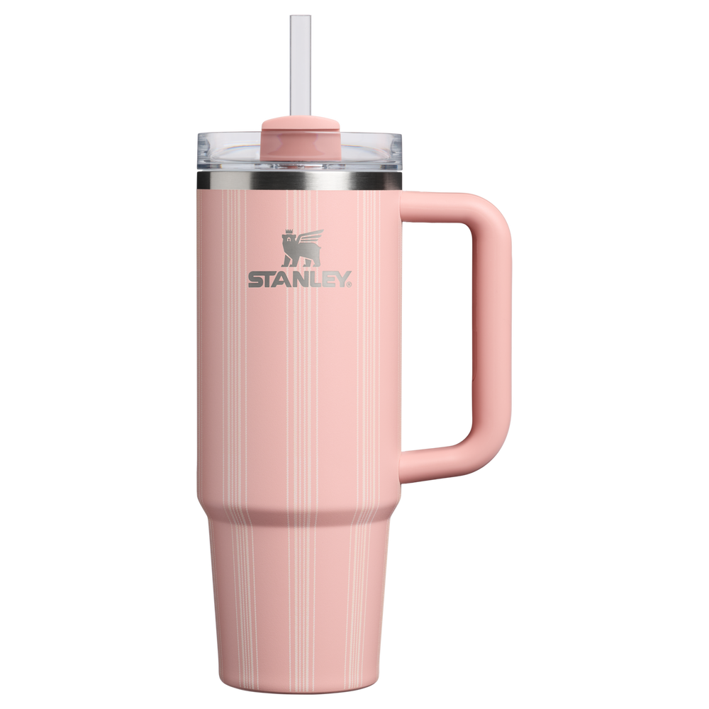 Stanley 1913 Picnic Collection クエンチャー H2.0 フローステート 真空断熱タンブラー 30 oz（約0.89L） in Peach Rose Picnic Stripe | View 1