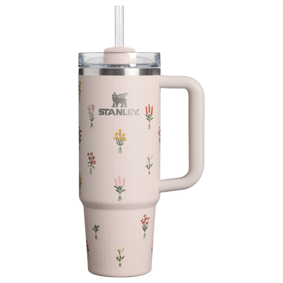 Stanley 1913 Bouquets クエンチャー H2.0 フローステート 真空断熱タンブラー 30 oz（約0.89L） in Rose Quartz Bouquets | Front View