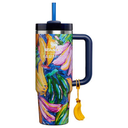 Stanley 1913 Stanley 1913 x FARM Rio クエンチャー H2.0 フローステート 真空断熱タンブラー 30 oz（約0.89L） in Farm Rio Painted Bananas | Front View