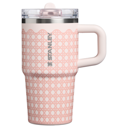 Stanley 1913 Picnic Collection クエンチャー プロツアー フリップストロー 真空断熱タンブラー 20 oz（約0.59L） in Rose Quartz Rattan | Front View