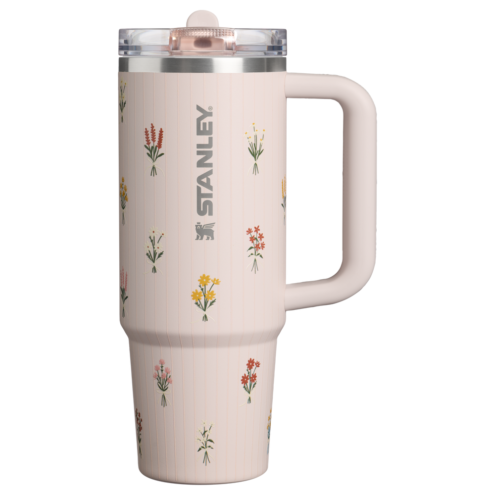 Stanley 1913 Bouquets クエンチャー プロツアー フリップストロー 真空断熱タンブラー 30 oz （約0.89L） in Rose Quartz Bouquets | View 1
