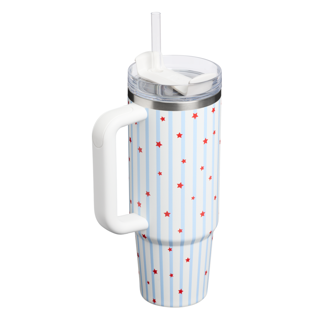 Stanley 1913 Sparkle Collection クエンチャー H2.0 フローステート 真空断熱タンブラー 30 oz（約0.89L） in Blue Starry Stripes | View 2