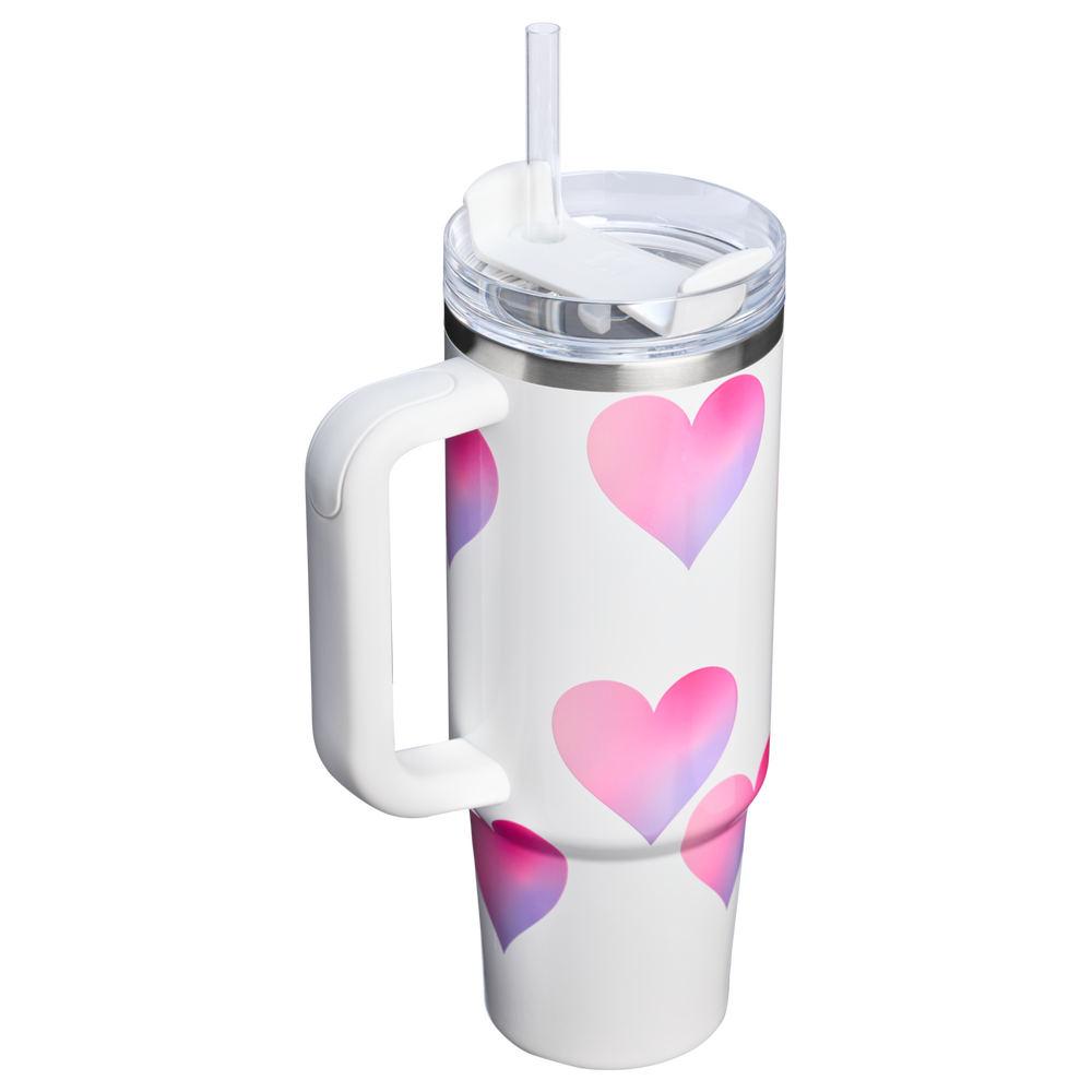 Stanley 1913 クエンチャー H2.0 フローステート 真空断熱タンブラー ハート 30 oz（約0.89L） in Frost Heart Gradient | View 2