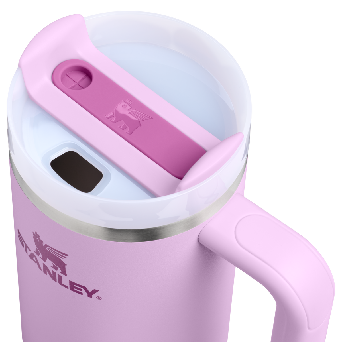 Stanley 1913 クエンチャー H2.0 フローステート 真空断熱タンブラー 30 oz（約0.89L）（Soft Orchid） | フタのディテール