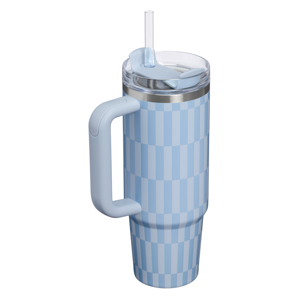 Stanley 1913 High Summer Collection クエンチャー H2.0 フローステート 真空断熱タンブラー 30 oz（約0.89L） in Linen Blue Tile | View 2