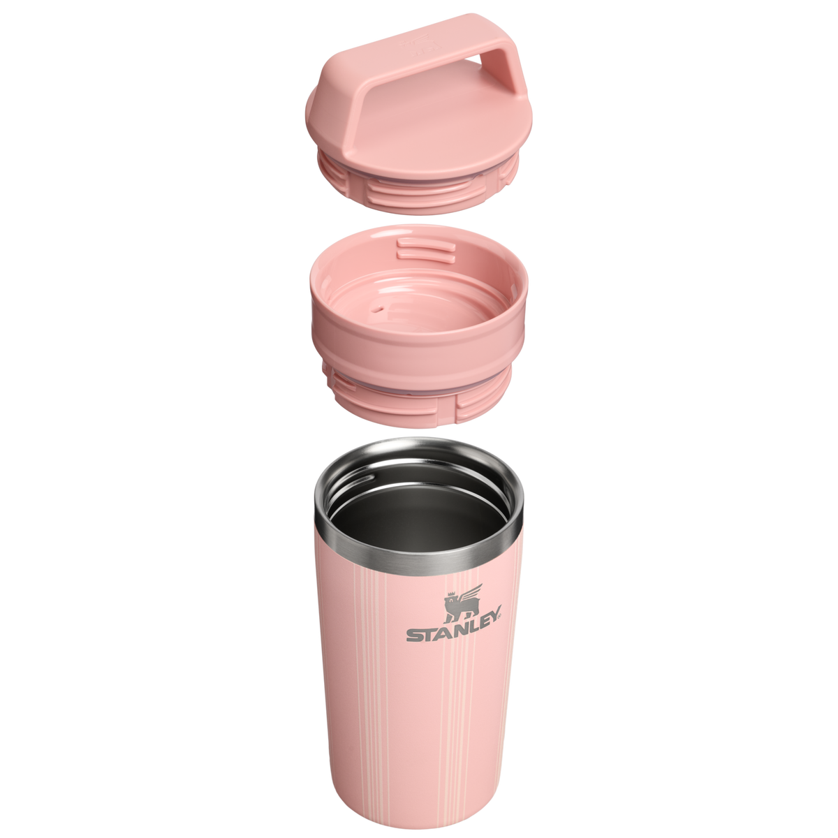 Stanley 1913 Picnic Collection カフェトゥーゴー トラベル 真空断熱マグ 12 oz（約0.35L） in Peach Rose Picnic Stripe | View 3