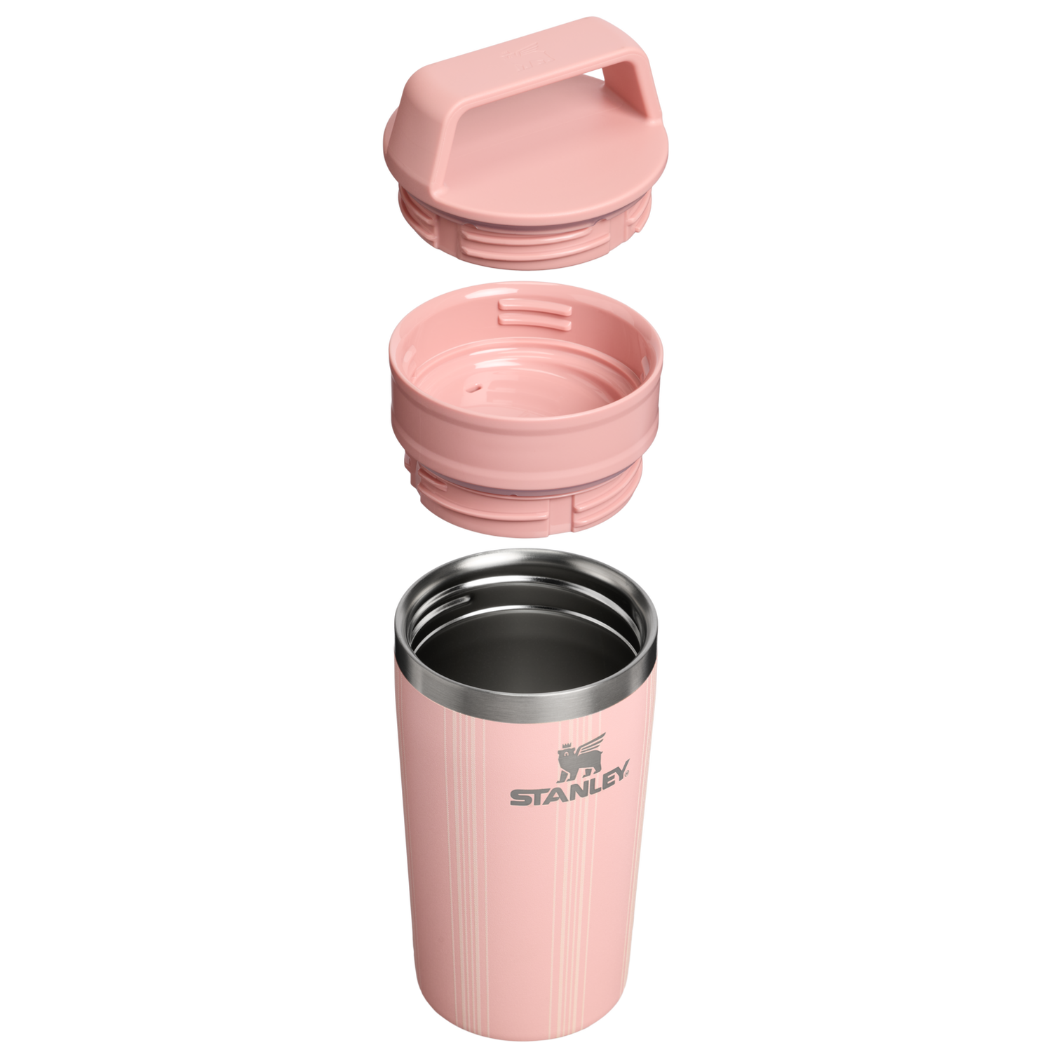Stanley 1913 Picnic Collection カフェトゥーゴー トラベル 真空断熱マグ 12 oz（約0.35L） in Peach Rose Picnic Stripe | View 3