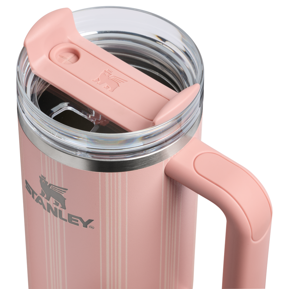 Stanley 1913 Picnic Collection クエンチャー H2.0 フローステート 真空断熱タンブラー 30 oz（約0.89L） in Peach Rose Picnic Stripe | View 3